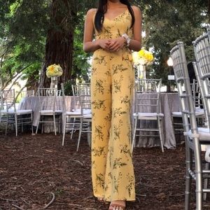 Yellow flower jumpsuit